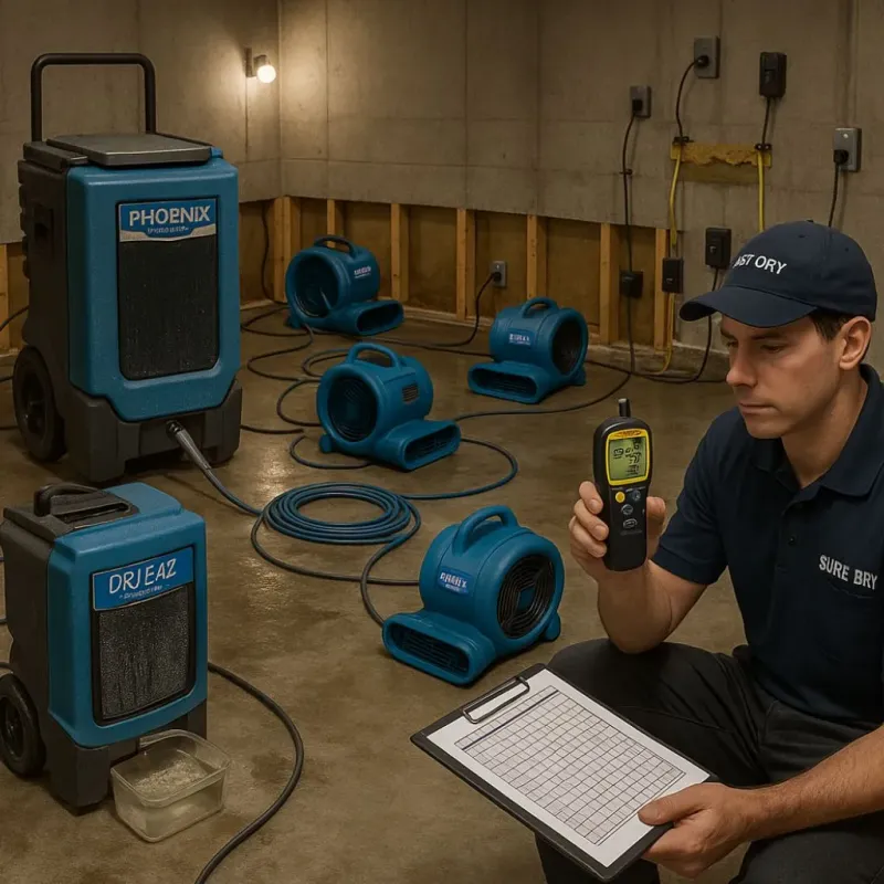 Structural Drying and Dehumidification process in West Tisbury, MA
